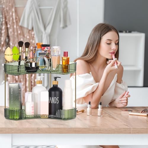 Jian Yana 2 Tier Green Makeup Organizer