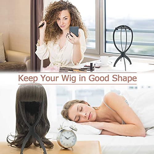 Dreamlover Wig Stand for 3 Wigs Black 142 Inch Height