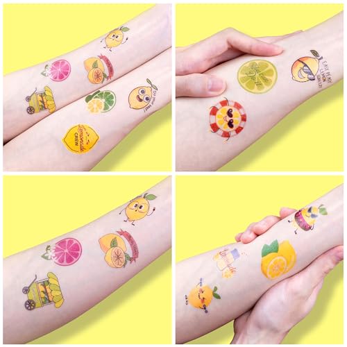 96 PCS Lemon Temporary Tattoos for Kids