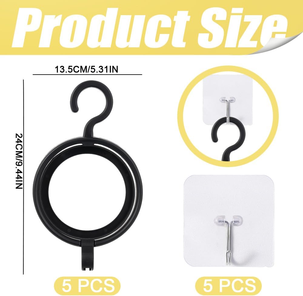 5 Pcs Foldable Wig Hangers with 5 Hooks Portable Wig Organizer Stand