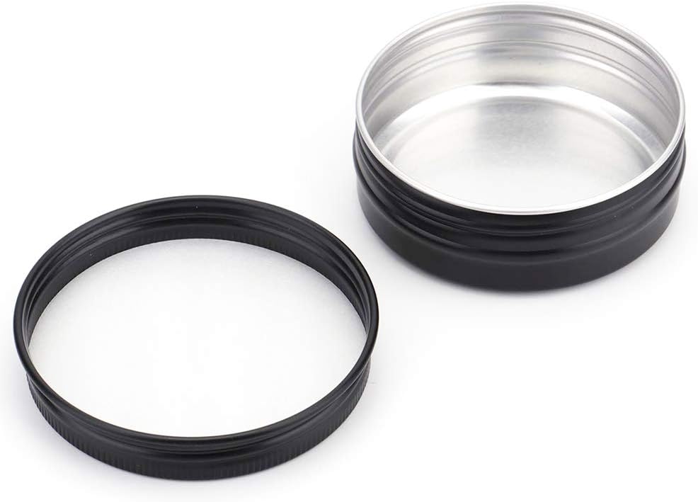 12 Pack 2 Oz Black Aluminum Jar with Screw Lid