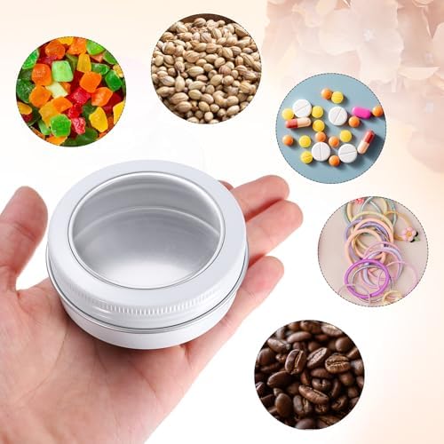 Uxcell 2 Oz Aluminum Tin Cans 24 Pcs White