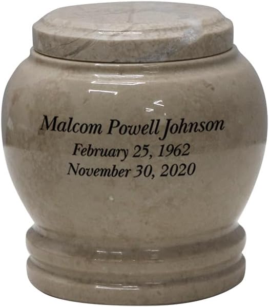 BT Marble Decorative Jar with Lid - Golden Wheat