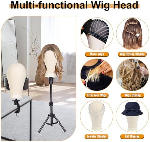PWEOUKE 23 Inch Wig Stand Tripod with Head Set