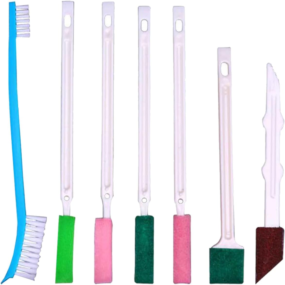 7pcs Long Handle Tile Cleaner Brush Set for Bathroom and Cleaning Tools