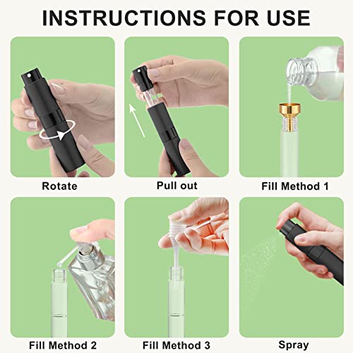 Beieverluck 15 Piece 8ML Refillable Perfume Atomizer Set