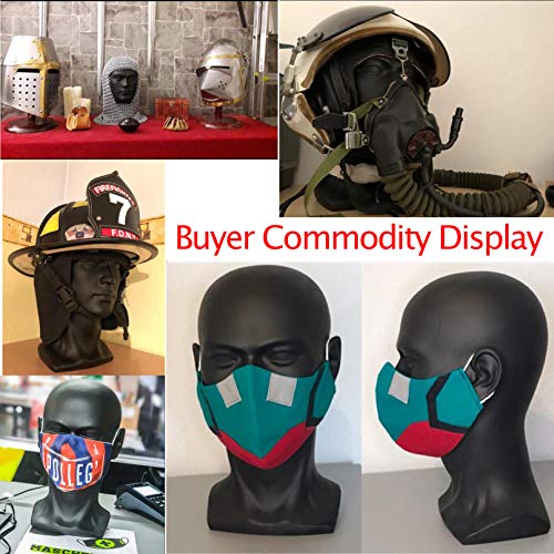 FanLin Professional Male Mannequin Head Display Stand Matte Black