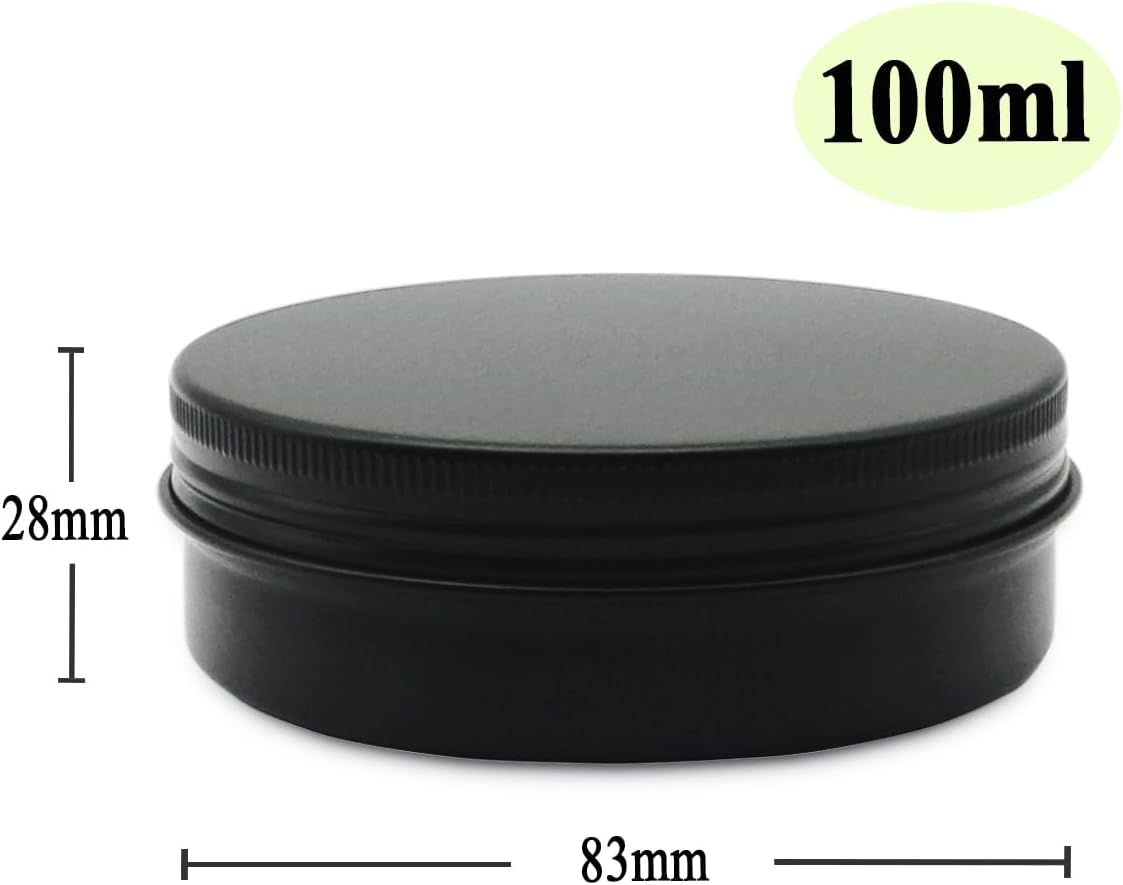6 Pack 100ml Aluminum Tin Jars with Screw Cap