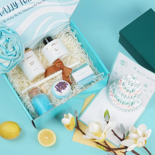 Homemory Bath Set for Women Birthday Gift with 3D Card