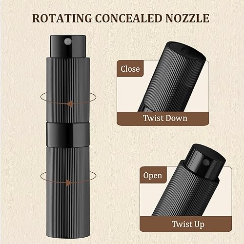 LISAPACK 8ml Perfume Spray Bottle Black 1pc