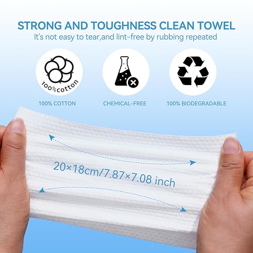 ISHOWBEST Disposable Face Towel 60 Count Biodegradable