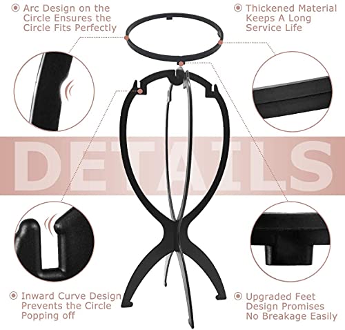 Dreamlover Wig Stand for 3 Wigs Black 142 Inch Height