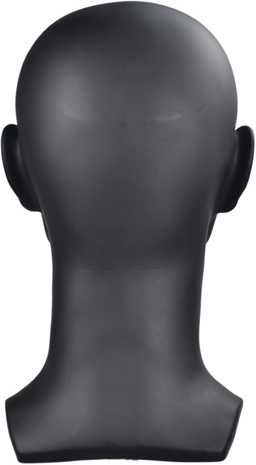 Male Mannequin Head for Wig Display Matte Black