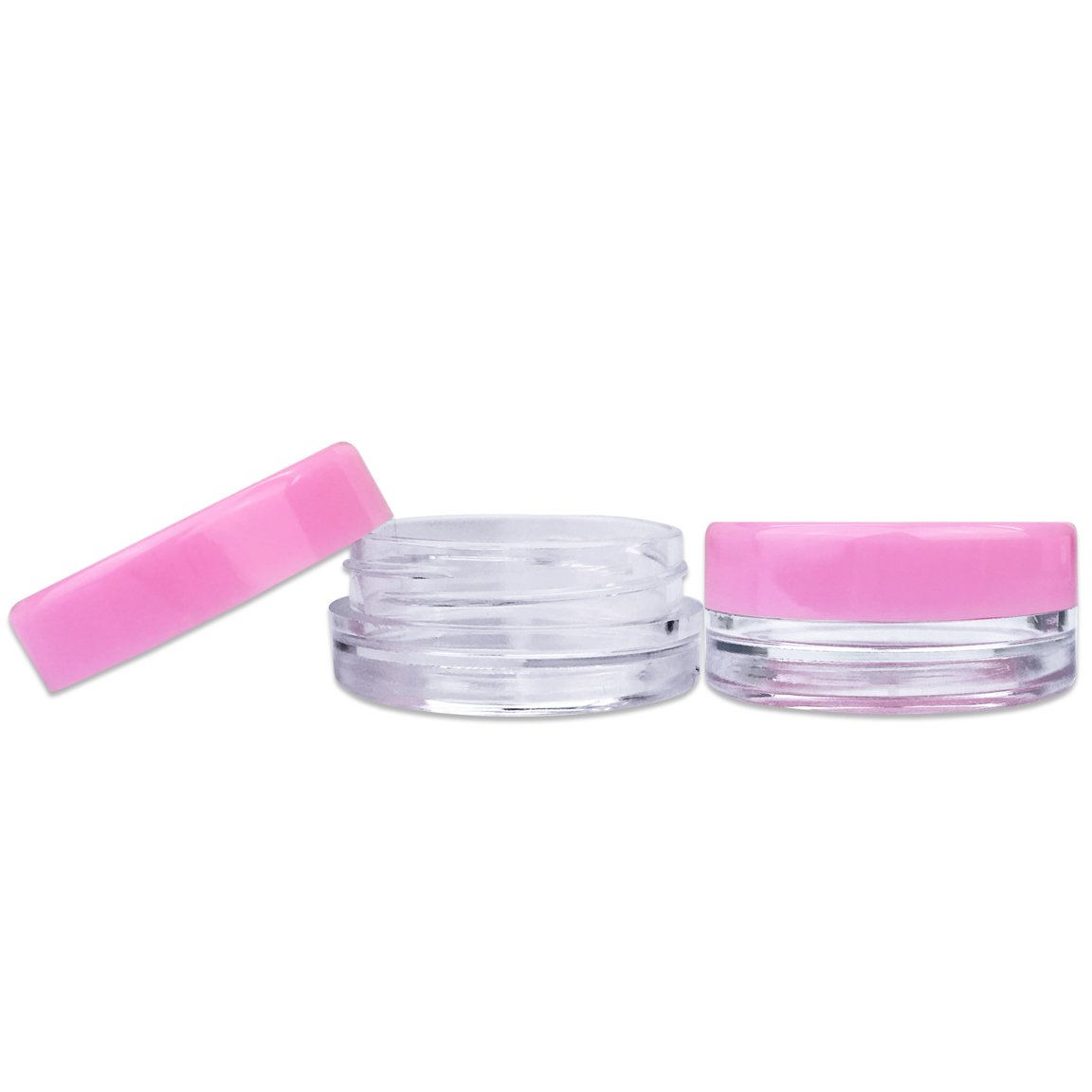 Beauticom 3G Round Jars with Pink Lids - 1000 Pieces BPA Free