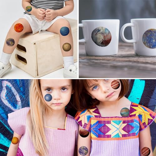 Planets Temporary Tattoos for Kids Party Supplies - 74 Styles