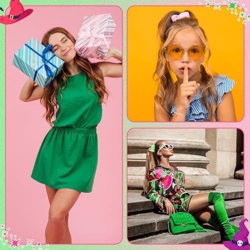Witch Party Gift Set 10 pcs Pink Green Hair Scrunchies and Star Bracelets