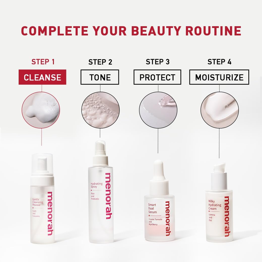 Menorah Gentle Cleansing Mousse - Hydrating Face Wash for Sensitive Skin