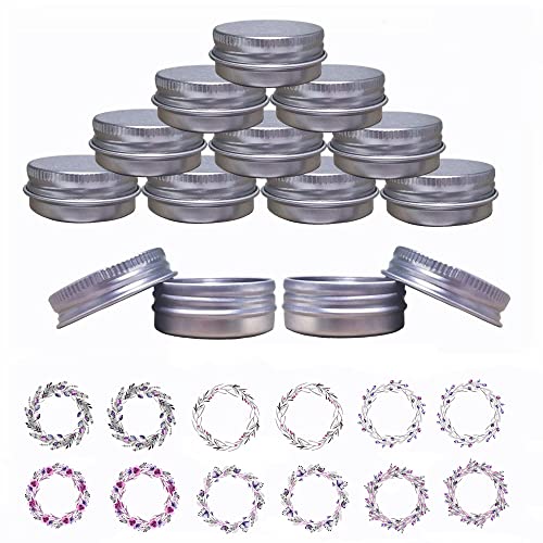 JOYWEE 24 Pack 5 Oz Aluminum Tin Jars with Screw Cap Lid