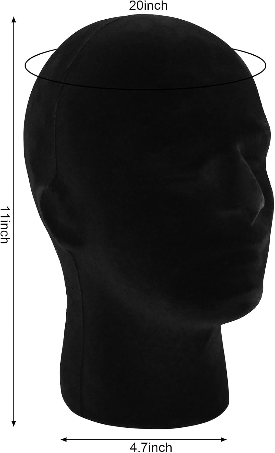 2 Pack Black Mannequin Head Stand for Wigs Hats Masks