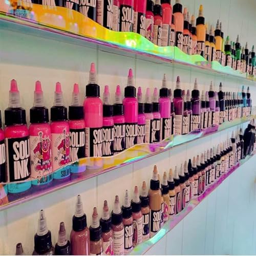 YMVV 15-Inch Wall Mounted Nail Polish Rack6 Pack Clear Rainbow Organizer
