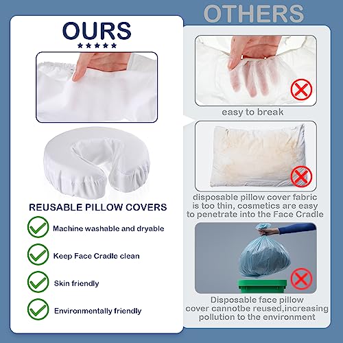 Tatuo 12 Pcs Reusable Face Cradle Covers for Massage
