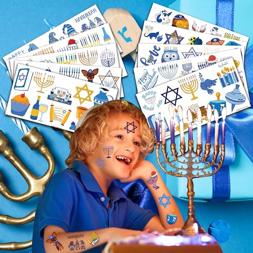 100 PCS Happy Hanukkah Temporary Tattoos Sticker