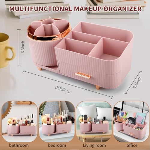 Molutsody Makeup Organizer for Vanity with Drawers