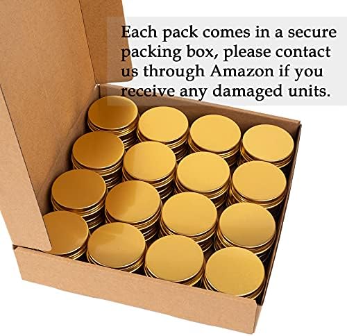 1 oz 30ml Gold Aluminum Tin Jar with Screw Lid Pack of 32