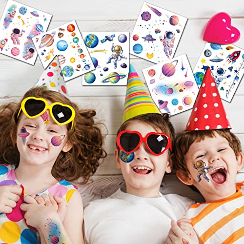 Glitter Galaxy Temporary Tattoos for Kids - 12 Sheets