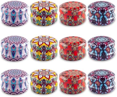 GOLACKY 10Gram Lip Balm Containers 12pcs Round Metal Jars with Lids