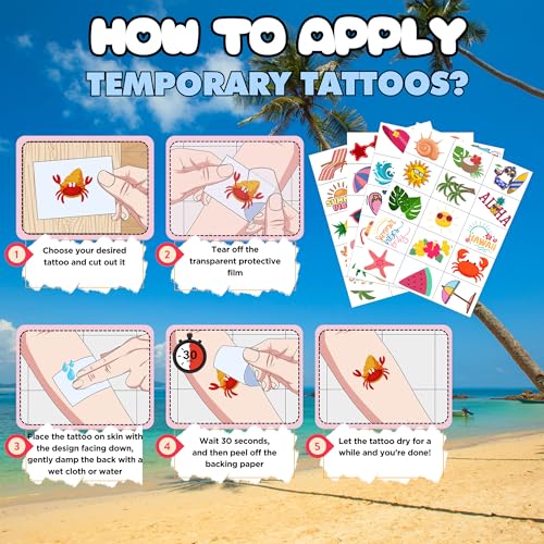 Summer Temporary Tattoos - 60Pcs Pack
