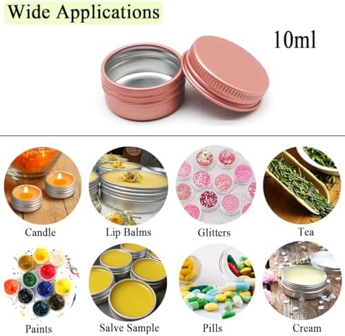 24 Pack Matte-Pink Aluminum Tin Jar for Cosmetics