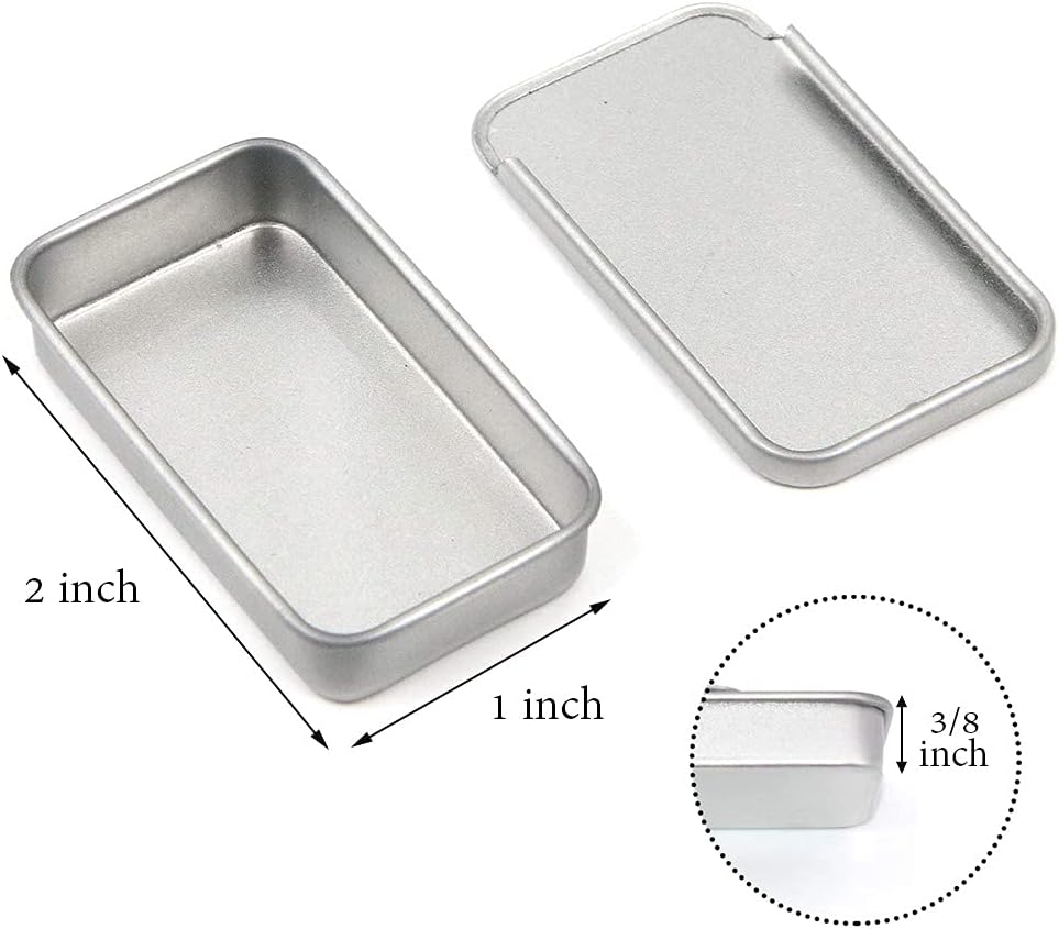 Empty Slide Top Tin Containers for Lip Balm 6 Pack