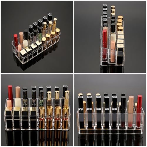 ELLDOO Rollerball Perfume Organizer 24 Space Clear Acrylic Display Case