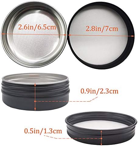 12 Pack 2 Oz Black Aluminum Jar with Screw Lid