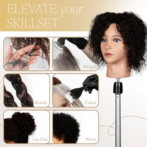 Tumodelo 8-10 Ivy Mannequin Head for Hair Training N2 Brown Black