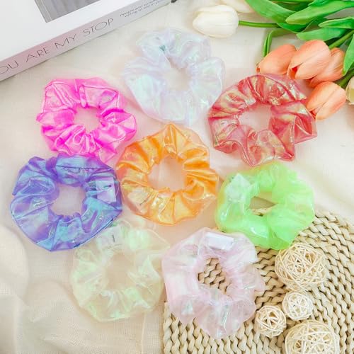 Asawira 8 Pcs Light Up Mermaid Scrunchies for Girls and Women