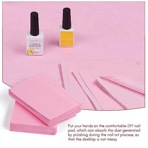 Makartt 50Pcs Pink Disposable Nail Mats
