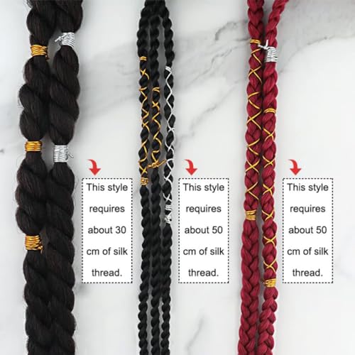 Gold Sliver Dreadlock Braids Hair Accessories 2 Pieces