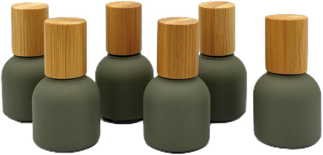 10ml Glass Roller Bottles with Bamboo Cap and Stainless Steel Ball