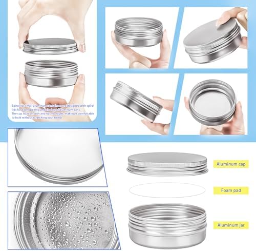 MotBach 8 Pack 4oz Metal Tin Jars with Screw Lid