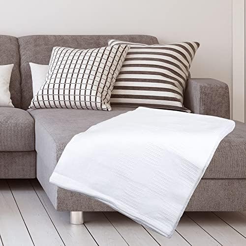 ForPro Professional Premium Checker Weave Thermal Massage Blanket 66x90 White