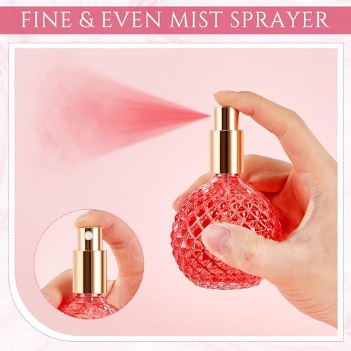 4 Pack 100ml Pink Glass Perfume Bottles Retro Design