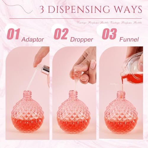 4 Pack 100ml Pink Glass Perfume Bottles Retro Design