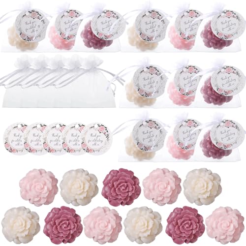 Demissle 24 Piece Rose Flower Soap Gift Favor Set