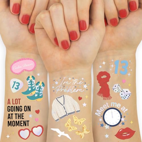 XO Fetti Eras Party Temporary Tattoos 74 Iridescent Styles