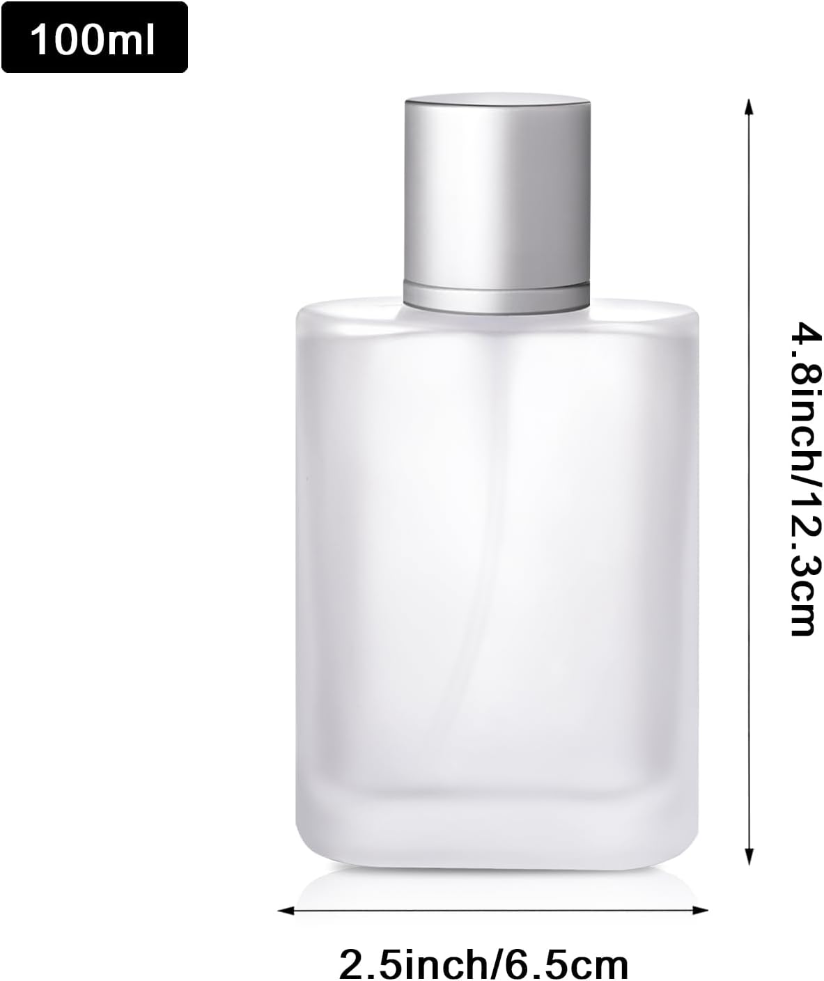 100ml Frosted Glass Spray Bottle with 3 Perfume Dispensers