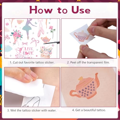 Carnival Circus Temporary Tattoos with 200 Sticker Designs