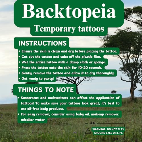 Realistic Jungle Animal Temporary Tattoos 60Pcs 4 Sheets