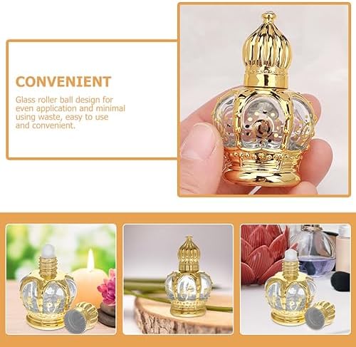 4PCS Small Glass Oil Bottles - Refillable Roller Bottles for Cosmetics and Travel